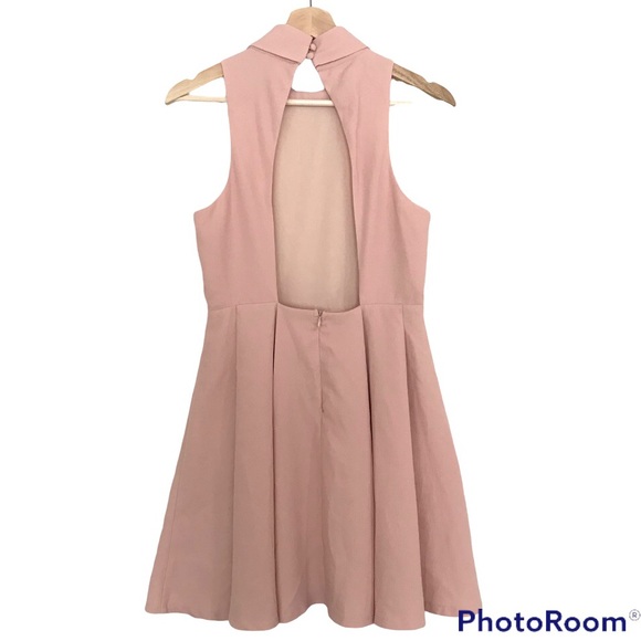 Lulus Blush Pink Fit and Flare Mini Dress | Choker Collar | Open Back - Picture 7 of 16